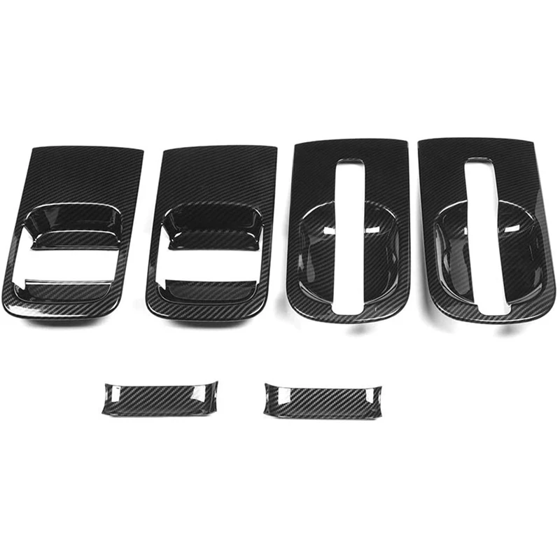 현대 그랜드 Starex H1 I800 2018-2020 자동차 액세서리에 대 한 6 개/대 자동차 ABS 탄소 섬유 도어 핸들 그릇 커버