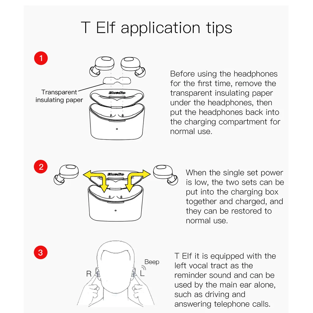 20 Bluedio T-elf Bluetooth 5,0 Спортивная гарнитура Беспроводные наушники с зарядной коробкой игровые спортивные стерео наушники