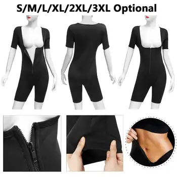 

Sweat Neoprene Women Full Body Shaper Bodysuit Shapewear Suit Regular Size Zip