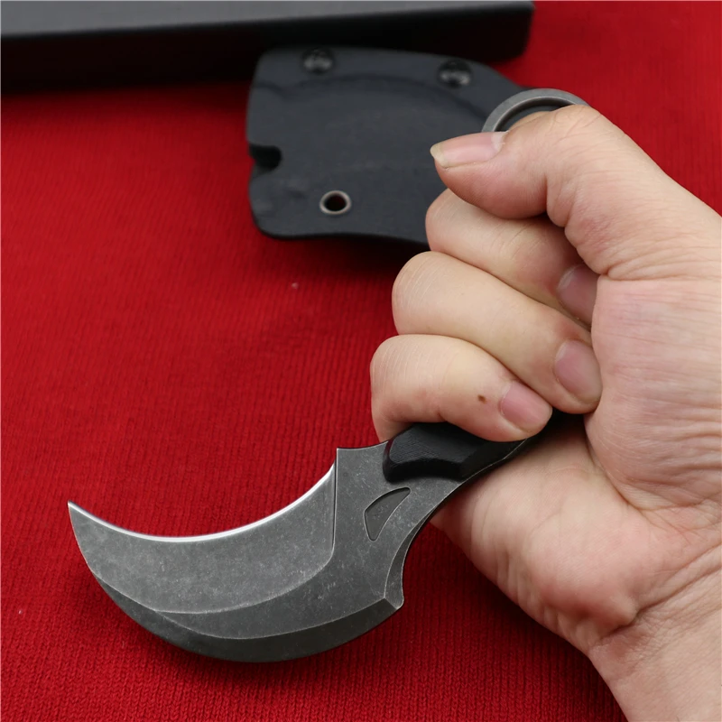 Стальные ножи Karambit, складной прямой нож, лезвие для мытья камня D2, стальной инструмент, охотничий нож, походный нож для повседневного использования