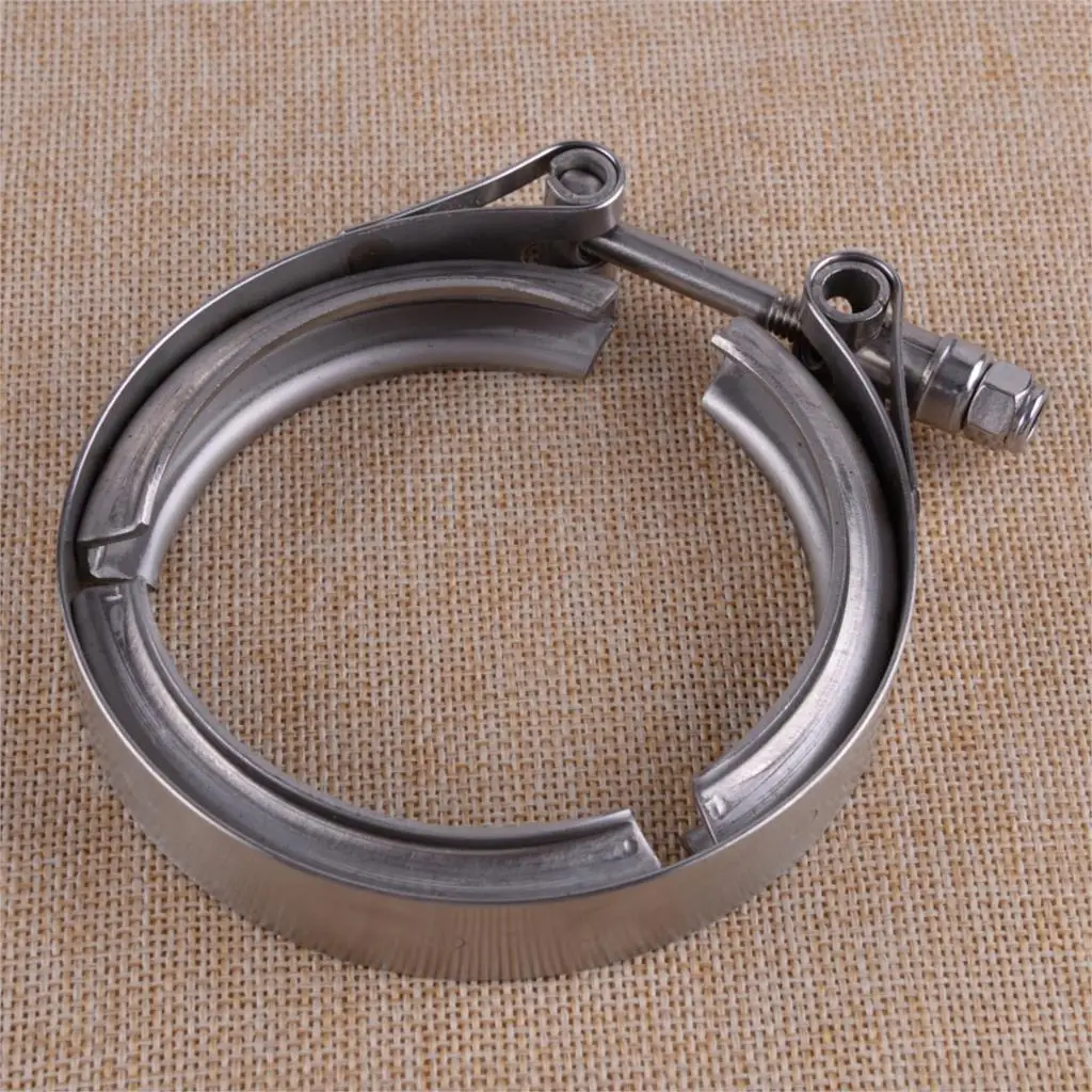 

DWCX Universal 2.75" Silver Stainless Steel 304 V-Band Flange Clamp For Turbo Exhaust Down Pipes Accessories Car