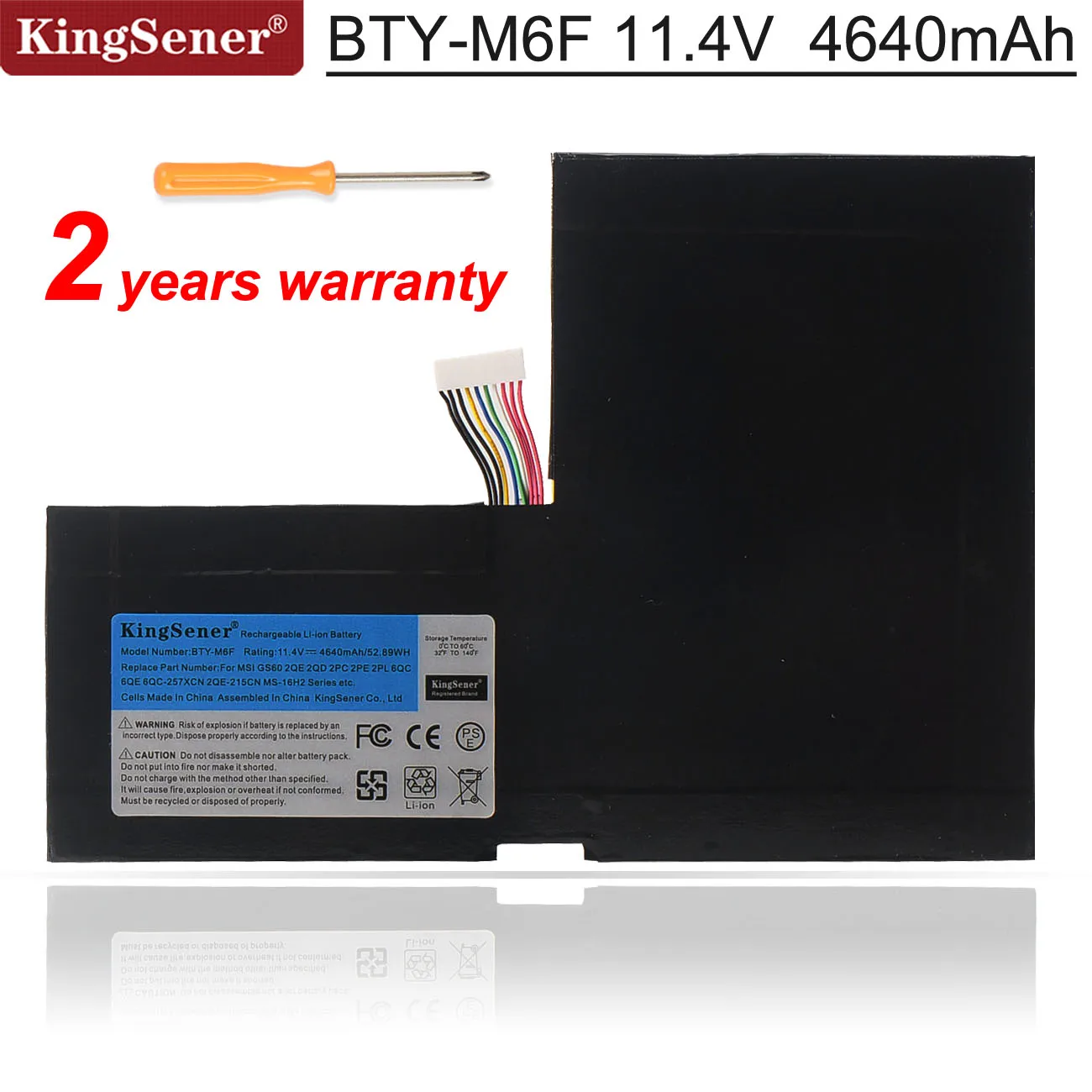Bateria Portátil para Msi Gs60 2qc 2qe 2pm 2pc 2pl 6qc Px60 6qe 6qd Ms16h2 Ms-16h4 Ferramentas Gratuitas 4640mah Kingsener-bty-m6f