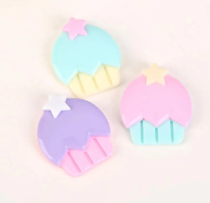 Kawaii плоские пластмассовые блестящая Смола Diy ремесло аксессуары для волос Смешанные плоские пластмассовые Кекс Кабошон для украшения своими руками