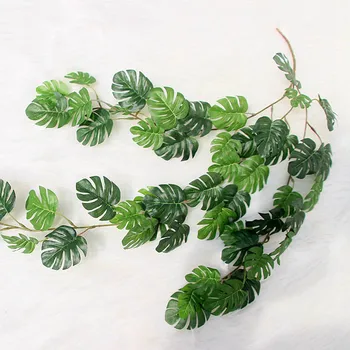 

Artificial Tropical Monstera Palm Tree Leaves Vine Home Garden Decoration Fake Plants Photography Background Plante Artificielle