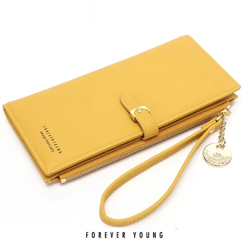 Женский Длинный кошелек Forever Young корейский однотонный клатч женские кошельки на