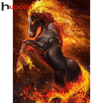 

Huacan 5d Diamond Painting Animal Horse Full Square/Round Drill Diamond Embroidery Mosaic Handmade Gift Home Art Decor