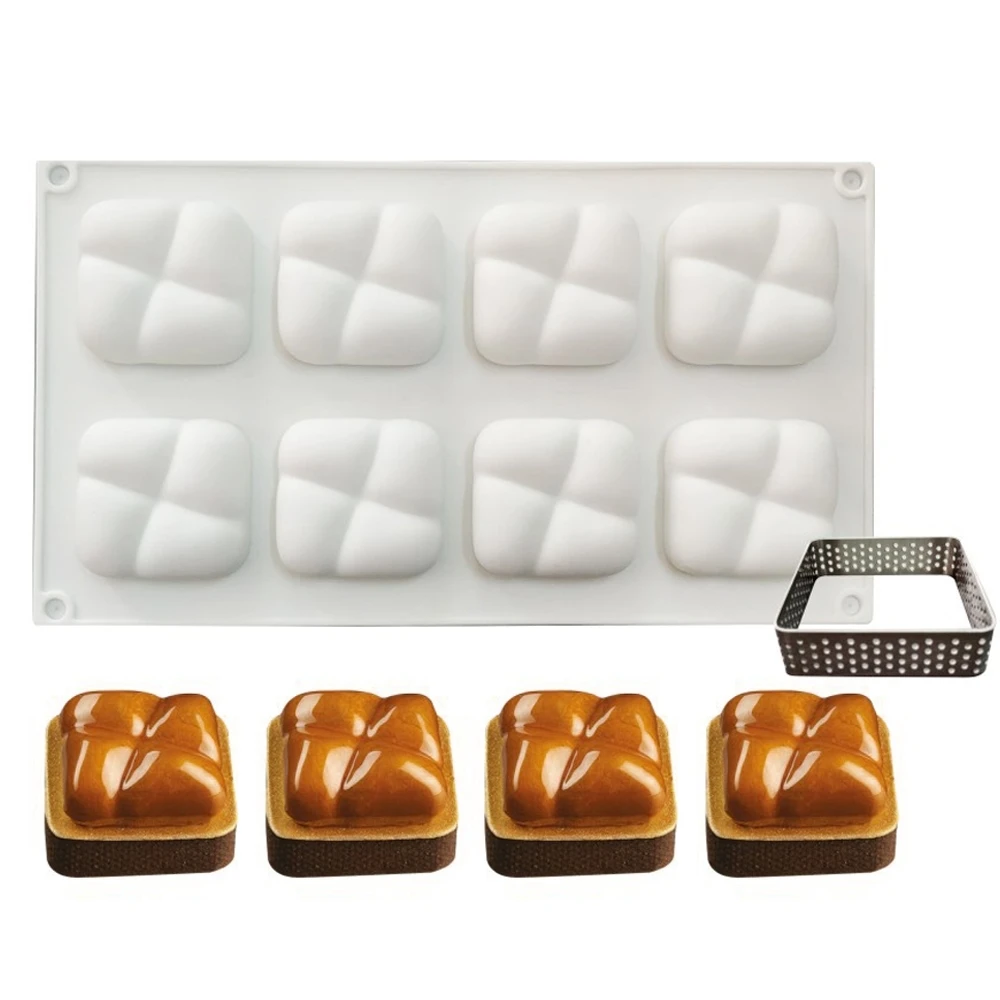 

8 Holes Stone Square Molds Truffle Chocolates Silicone Mold For Baking Cake Decorating Tools Dessert Ice Pudding Mould