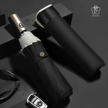 

Automatic Windproof Umbrella Folding Outdoor Windproof Inverted Fashion Umbrella Quality Mens Sun Rain Travel Umbrella JJ60YS