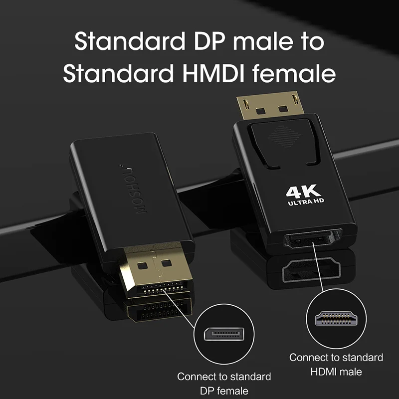 DP к HDMI max 4K 60 Гц Displyport адаптер гнездо мужчине 2.0b кабель конвертер MOSHOU| |