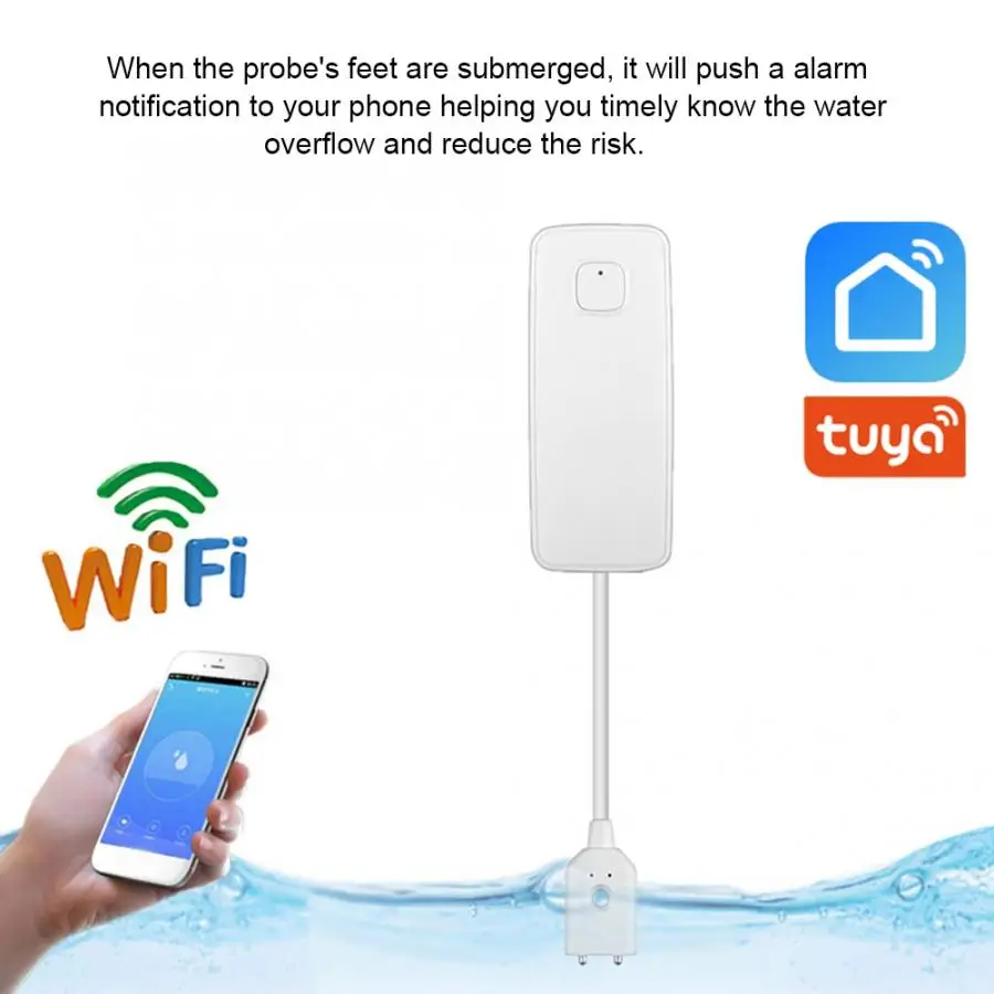 IP67 2,4 ГГц WiFi домашний детектор уровня воды датчик утечки сигнализации туя пульт дистанционного управления
