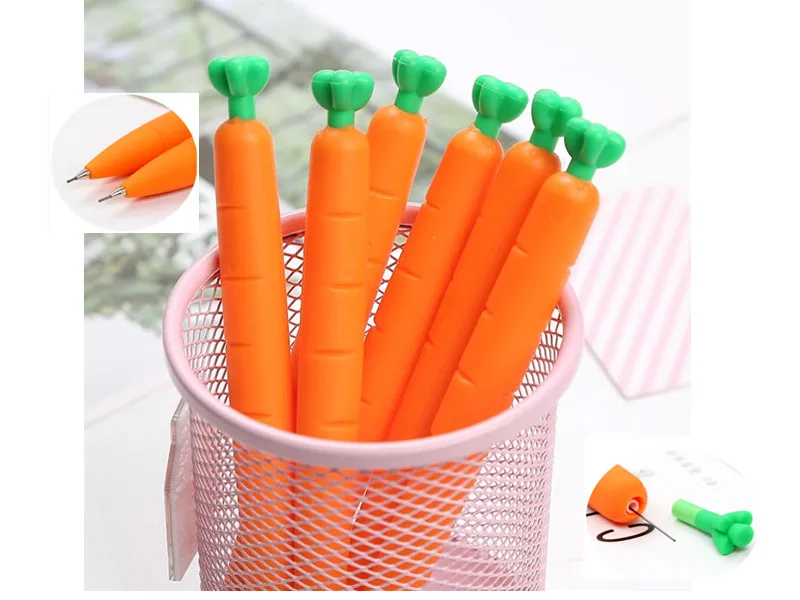 

5PCS Carrot student automatic pencil silicone modeling penholder