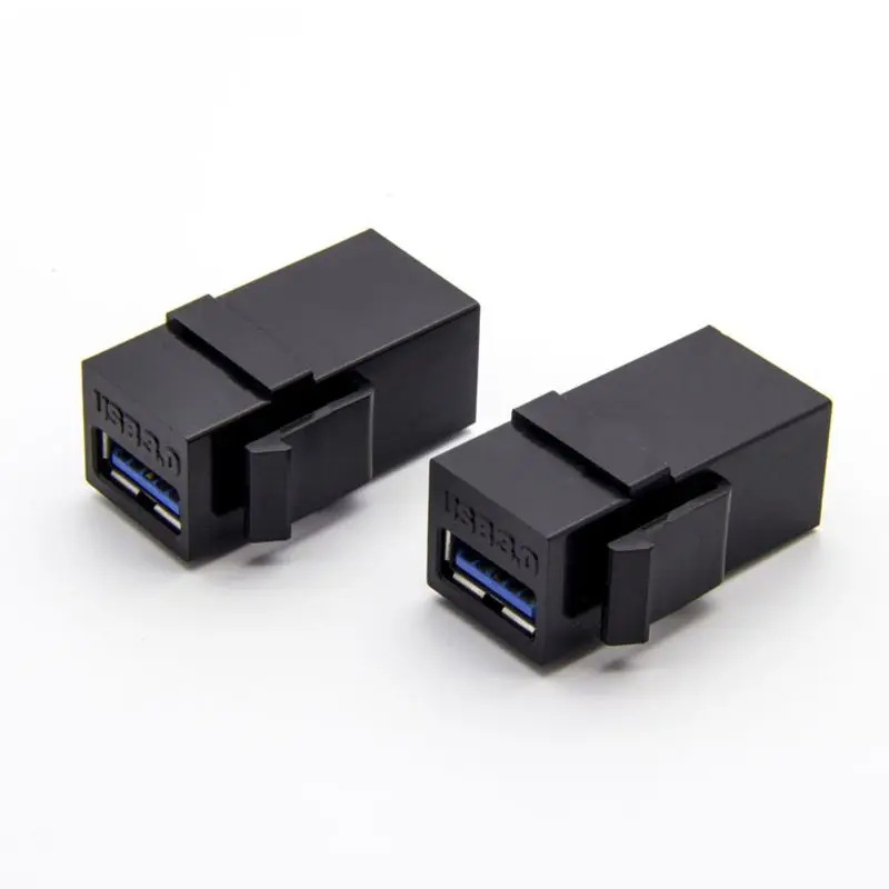 Черный 2 шт. USB 3,0 Женский к женскому удлинителю Keystone переходник для гнезда миниджек соединитель адаптер конвертер LX9A - Цвет: Черный