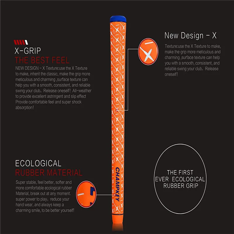 Американская молния шаблон классические ручки для клюшек для гольфа Железный деревянный стержень универсальная экологическая резиновая защита Клубная продукция - Цвет: Orange