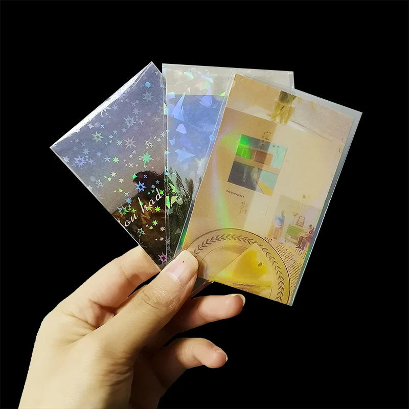 20pcs Broken Gemstone Glass Little Stars Laser Flashing Card Film Holographic Idol Photo Card Sleeves Tarot Super Card Protector 6