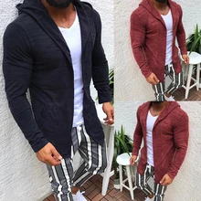 New Men's Autumn Cardigan Sweaters Male Casual Knitted Sweater Coat Solid Color Long Sleeve Slim Fit Outerwear
