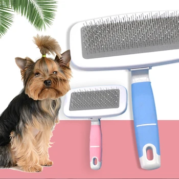 

Quick Clean Hair Trimmer Brush Pet Grooming Flea Pin Combs Pets Beauty Supplies Dog Hair Removal Needle Comb Puppy Kitten