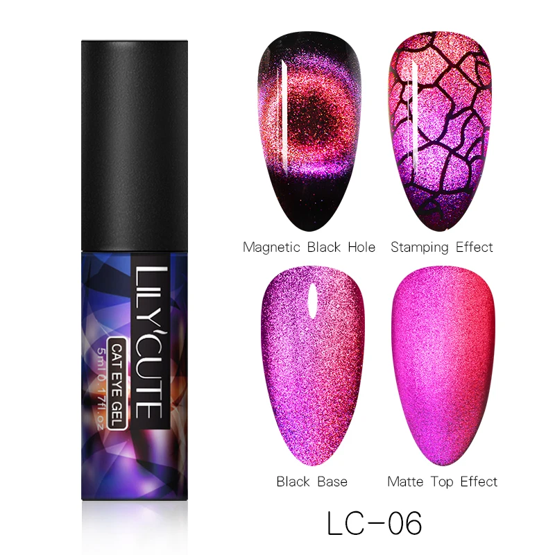 light 06 LILYCUTE 9D Гель-лак «кошачий глаз» Хамелеон для использования с магнитом гель, Длительное Действие, блестящие лазерные солнцезащитные очки "кошачий глаз" для ногтей замочить от УФ-светодиодный гель Лаки - Цвет: light 06