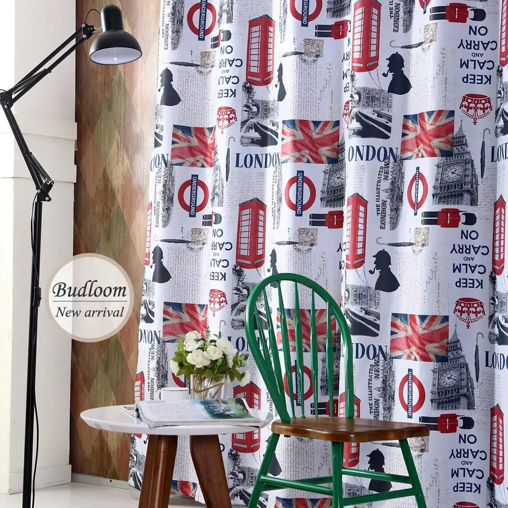 2019 estilo londres cortinas blackout para sala de estar quarto criancas meninos meninas dos desenhos animados janela sombra telas