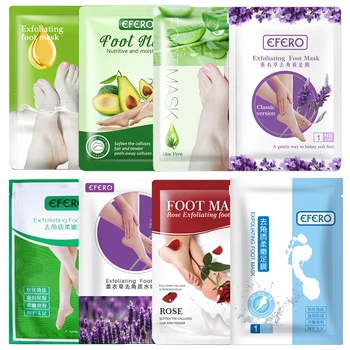 

8pairs EFERO Whitening Feet Peeling Mask Exfoliating Foot Mask for Legs Soft Heel Feet Masks Socks for Pedicure Socks Foot Patch