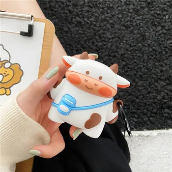 

Cute Cartoon Cow Wirelss Headset Covers For Apple Airpods 1 2 3 Soft Silicone Cases For Air Pods Pro Bluetooth Protective Funda