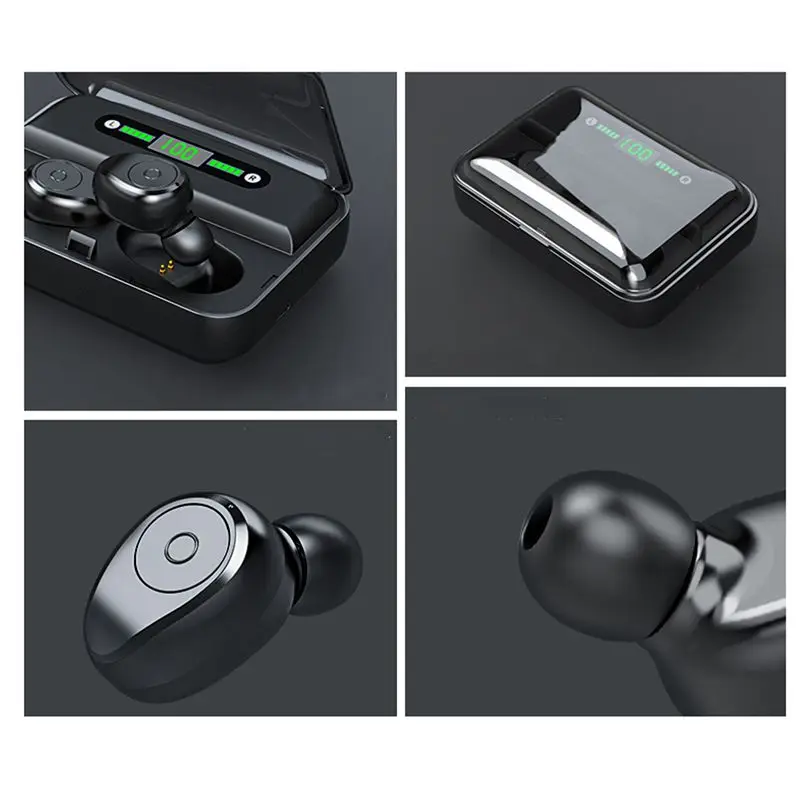 Bluetooth 5,0 гарнитура с сенсорным управлением TWS беспроводные наушники, Bluetooth наушники с подставкой для телефона с двойной микрофон держатель для телефона