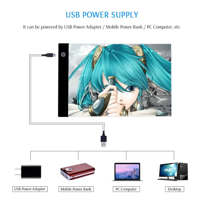 A4 Desenho Copiar Board LED Light Pad