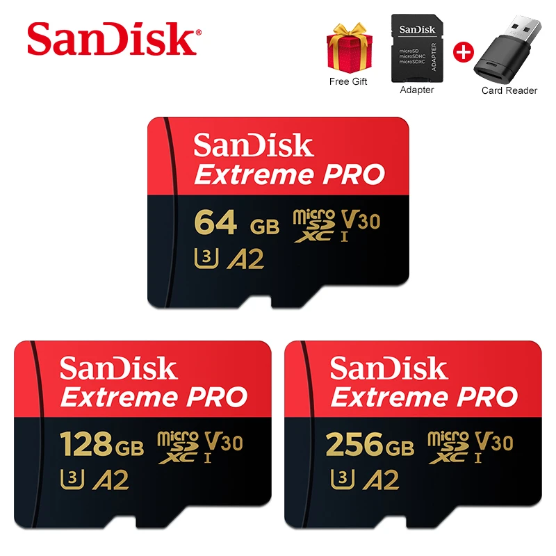 SanDisk Extreme Pro TF 64GB 128GB microSDXC UHS-I Memory Card micro SD Card 32GB microSDHC TF 170MB/s Class10 U3 With SD Adapter samsung memory card