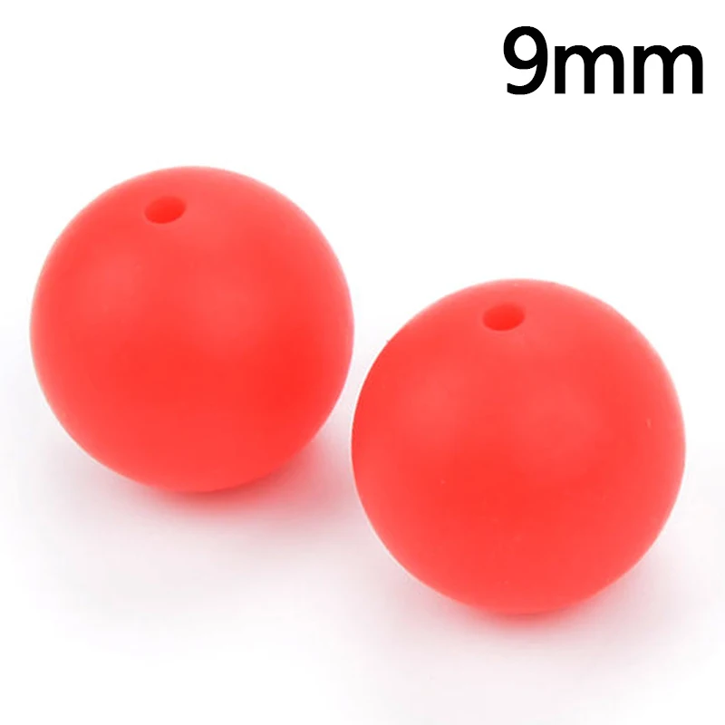 Scarlet red LOFCA, 200 шт./лот, 9 мм, силиконовые бусины, свободные, прорезыватели для зубов, бусины без бисфенола, пищевого качества, Детские Прорезыватели, жевательные, сделай сам, ювелирное изделие, ожерелье, изготовление - Цвет: Scarlet red