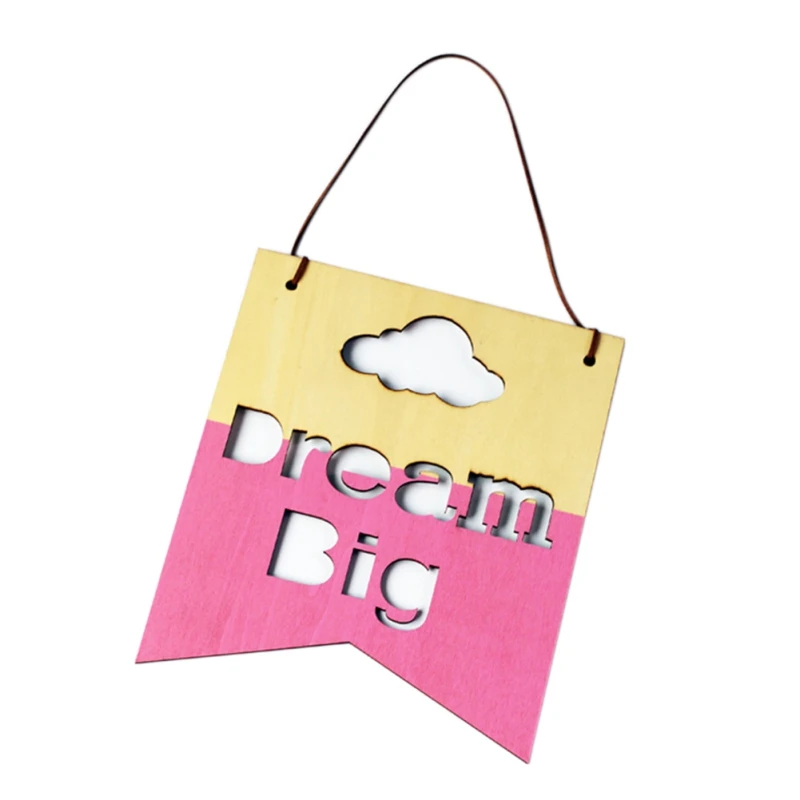 E Настенный деревянный предмет с вдохновляющим дискурсом, индикация украшения из березы, реквизит для детской комнаты - Цвет: E