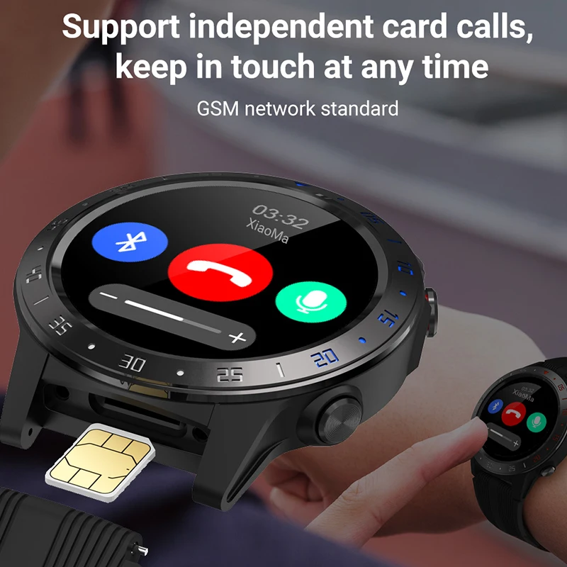 LEMFO M5S спортивные мужские умные часы с поддержкой 2G sim-карты 1,3 дюймов полный круглый Сенсорный экран для сердечного ритма IP67 Водонепроницаемый Компас погода