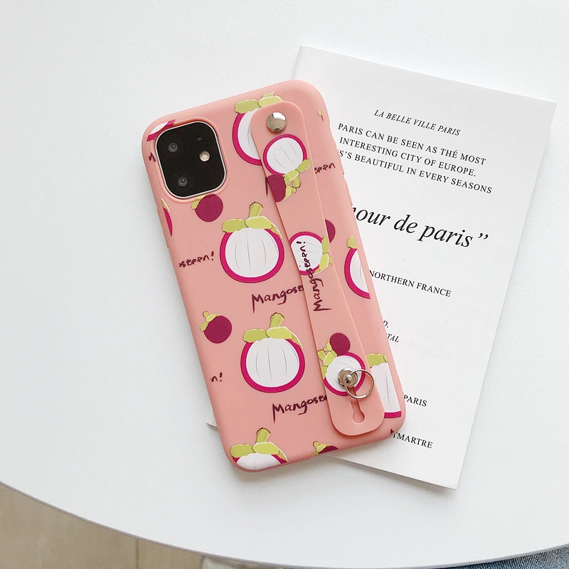 E Держатель на запястье для iPhone 11 pro Max 6S 7 8 Plus Чехол Мягкий силиконовый чехол для iPhone XR XS MAX чехол для телефона Caqa - Цвет: E