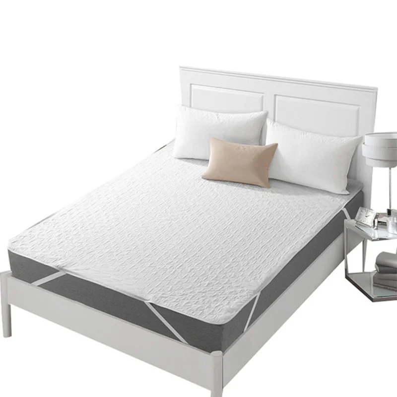 

Waterproof Mattress Protector Solid Embossed Topper Pad Soft Fitted Sheet Cover with Elastic Band Mattress Cover for Mattress