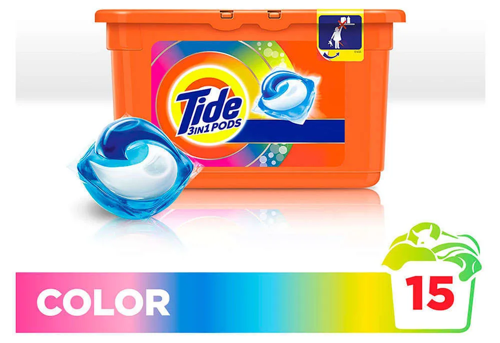 Капсулы для стирки 3в1 «Color» Tide, 15 шт