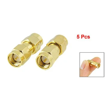

SODIAL(R) 5 Pcs Gold Tone SMA Male to SMA Male Plug RF Coaxial Adapter Connector