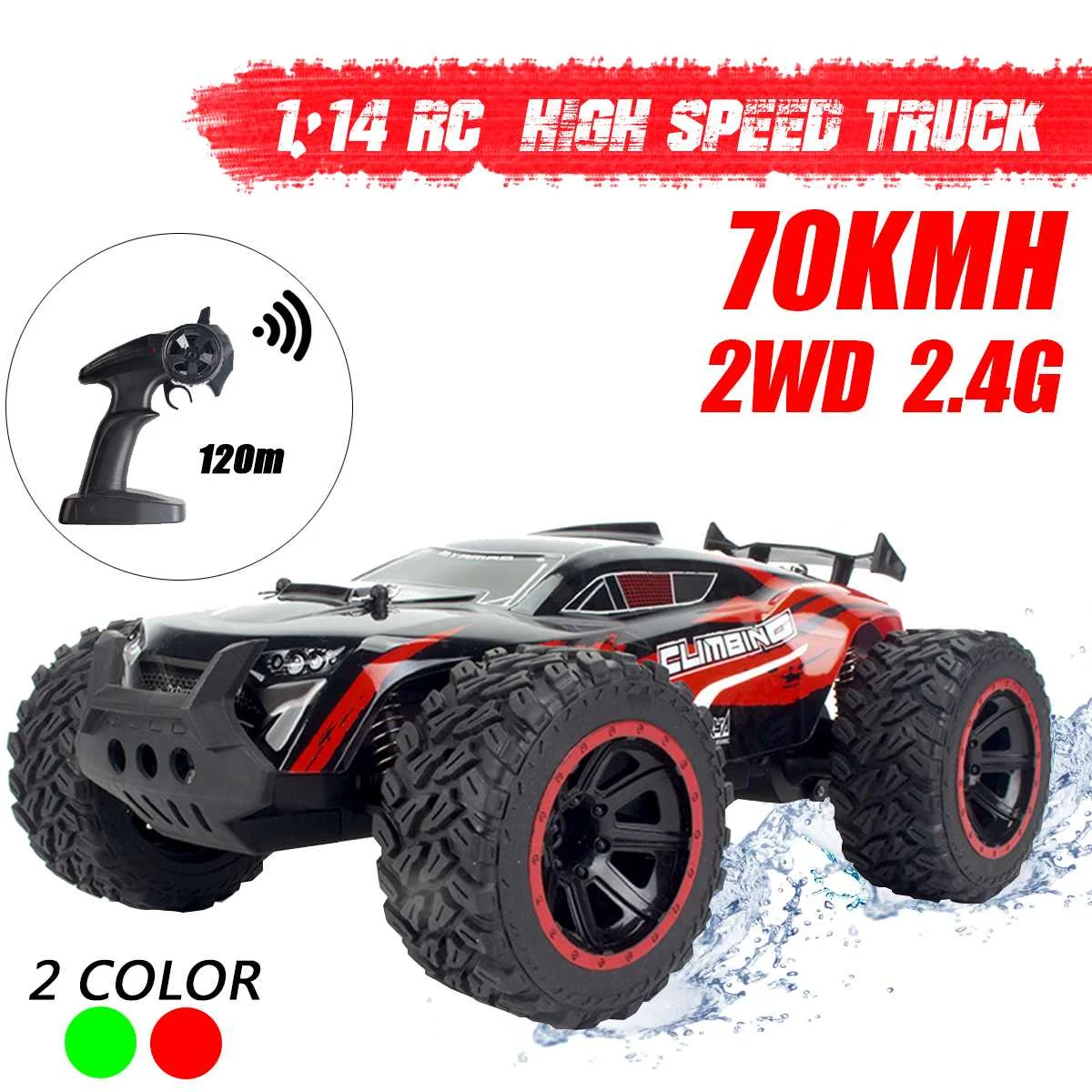 

Hot 70Km/h 2WD 1/14 RC Car Remote Control Off Road Racing Cars Vehicle 2.4Ghz Crawlers Electric Monster Truck Car
