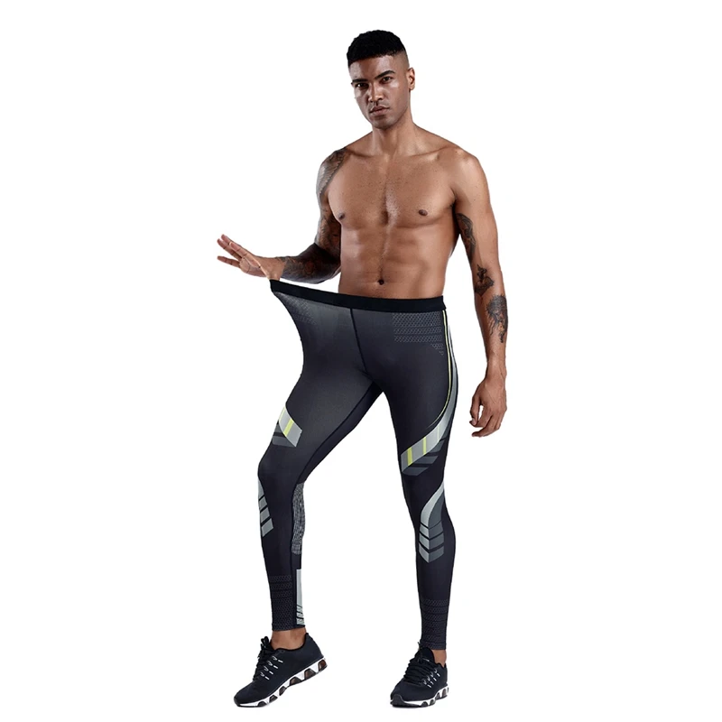 Мужские обтягивающие эластичные брюки, Компрессионные спортивные брюки для фитнеса, тренировочные брюки, спортивная одежда для бега, баскетбола, велоспорта