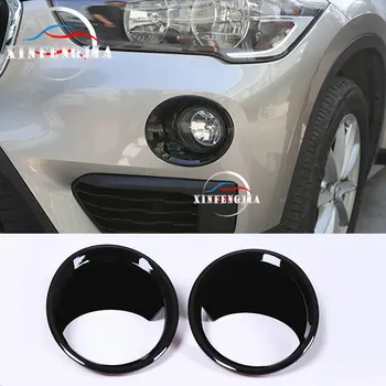 

For BMW X1 F48 16-2019 2pcs Black Ring Front Fog Light Lamp Cup Frame Cover Trim
