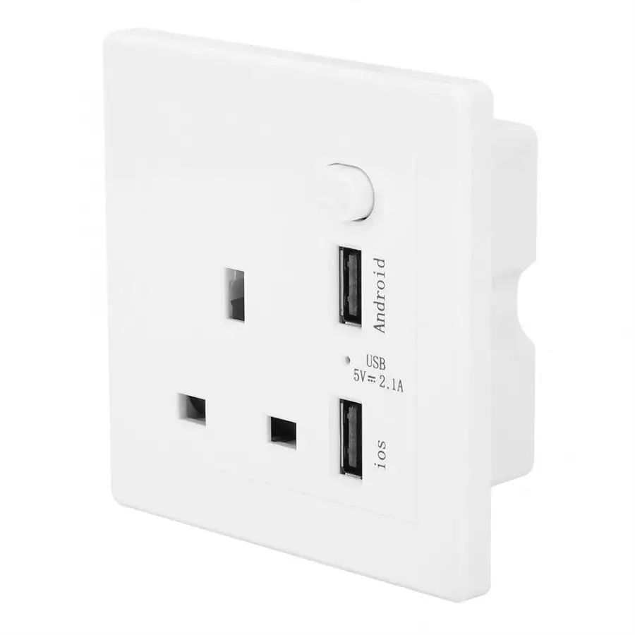 Розетка питания 86 Тип настенный выключатель розетка с 2 usb-портом Скрытая установка интеллектуальная розетка 110-250 В