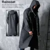 2022 New Black Fashion Raincoat Men Women Outdoor Poncho Rain Coat Waterproof EVA Long Hooded Coats For Travel Climbing Cycling ► Photo 2/6