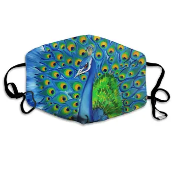 

Mouth Mask For Daily Dress Up, Colourful Peacock Anti-dust Mouth-Muffle, Washable Reusable Holiday Half Face Masks For Mens And