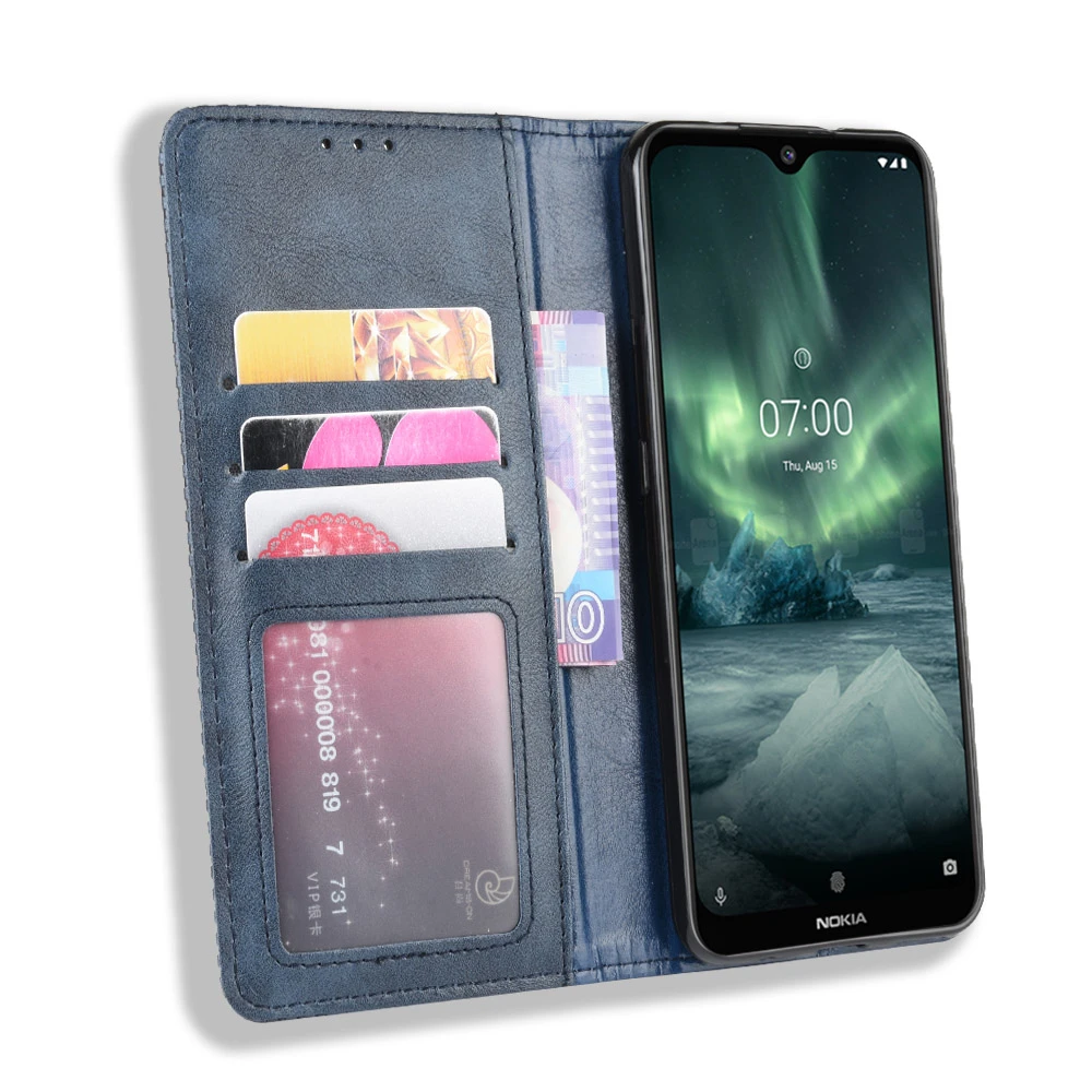 Для Nokia 7,2 Nokia 6,2 чехол-кошелек Винтажный стиль PU кожаный магнитный флип-чехол с отделением для карт ударопрочный чехол Fundas