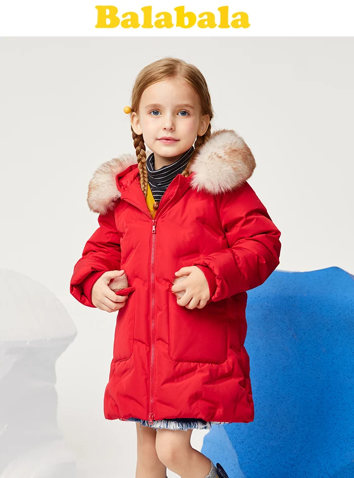 Детская куртка-пуховик для девочек; Длинная осенне-зимняя коллекция года; Новая Детская куртка с капюшоном в Корейском стиле