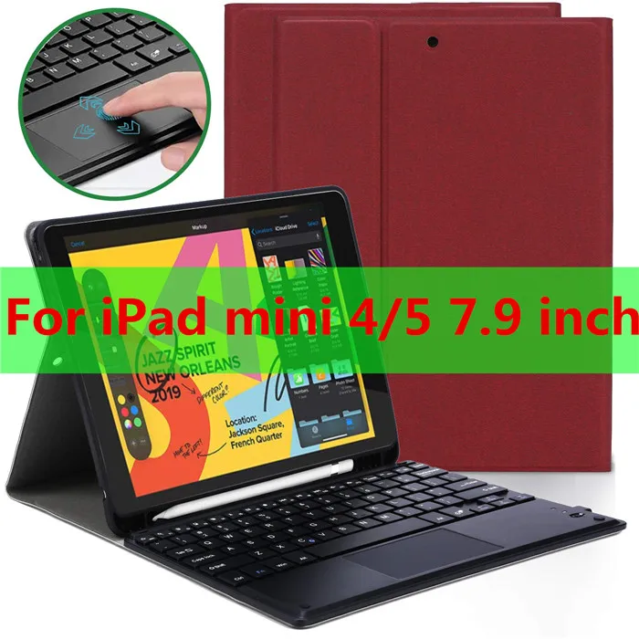 Touchpad-7906-red Тачпад Клавиатура Чехол для iPad 9,7 Air 3 10,5 Pro 11 mini 5 7,9 дюймов Чехол коврик для мыши и клавиатуры Чехол для iPad 9,7 чехол - Цвет: Touchpad-7906-red