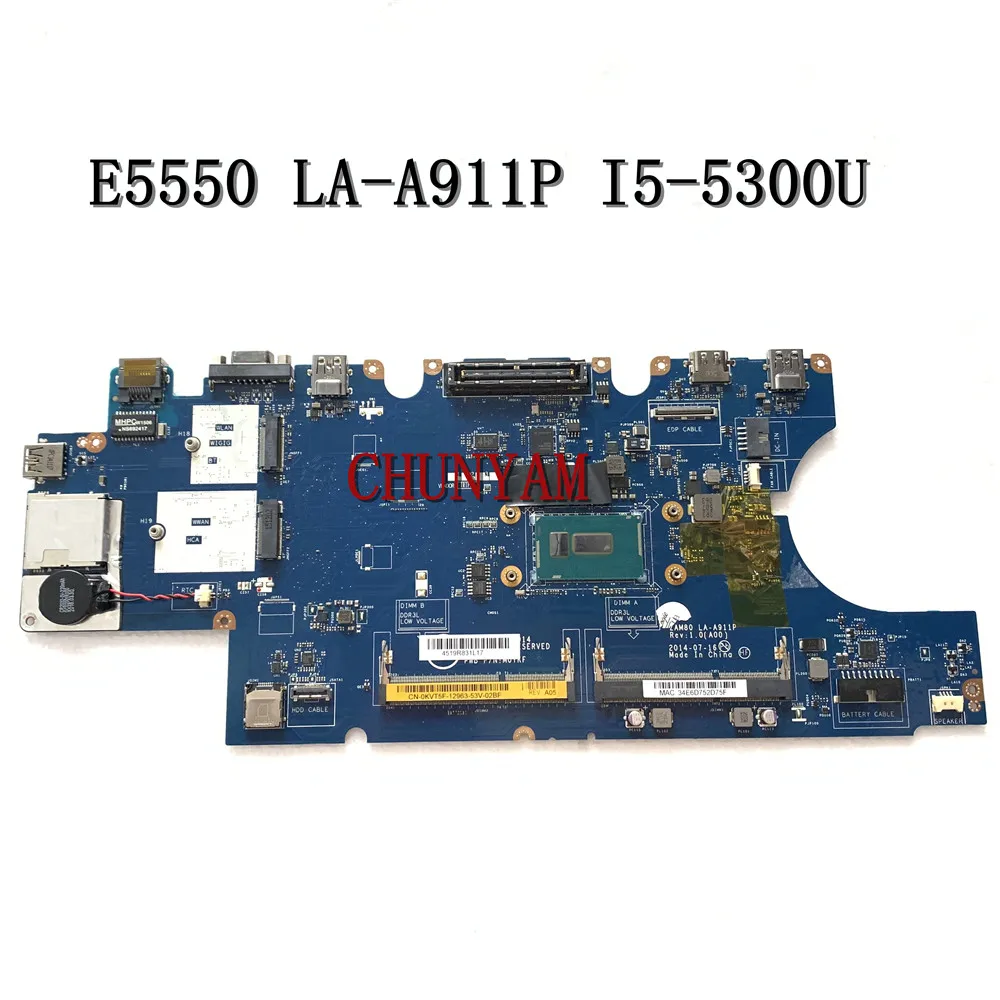 La 11p For Dell Latitude E5550 Motherboard I5 5300u Cn 0kvt5f Kvt5f M0ykf Mainboard Full Tested Laptop Motherboard Aliexpress