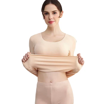 

2020 Women Long Sleeve Thermal Tops Fashion Thermals Underwear Women's Winter Pajamas Warm Shirt Second Female Skin