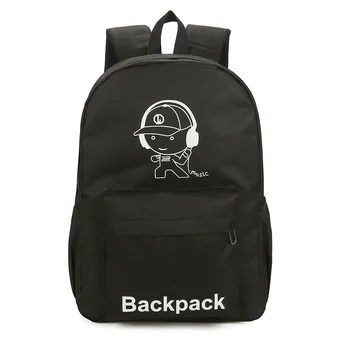 

New Casual Simple Male And Female Students Tide Canvas Backpack Cartoon Villabag Travel Computer Backpack
