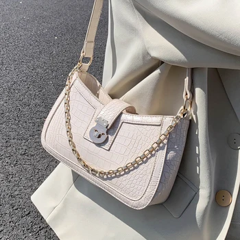 

Luxurious Crocodile Pattern Small Shoulder Bags For Women 2020 Shoulder Handbags Female Chain Travel Totes Lady Hand Bag