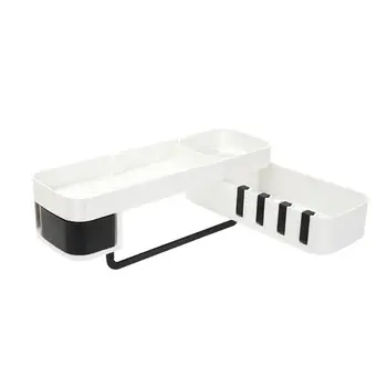 

Kitchen Rotating Wall Shelves Bathroom Wall Mounted Hole Free Storage Rack Towel Bar Bathrobe Hooks Home Corner Shelf