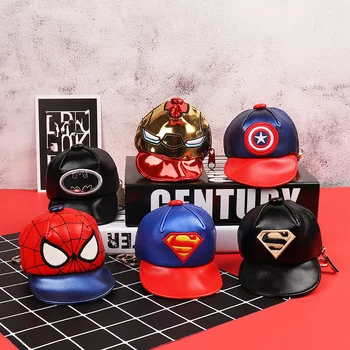 

Children Coin Purse Cartoon Cute Superman Spiderman Hat Purse Data Line Package Headset Bag Boy Girls Zipper Key Card Coin Purse