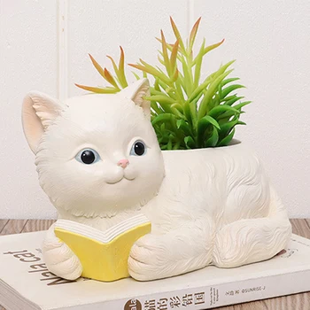 

Cat Flower Pot Large Succulent Plant Pots Garden Accessories Desktop Potted Resin Plant Pot Garden.Home Decorat Ornaments.